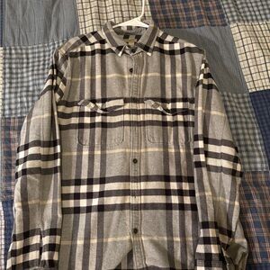 Burberry Brit Gray and Black Plaid Shirt